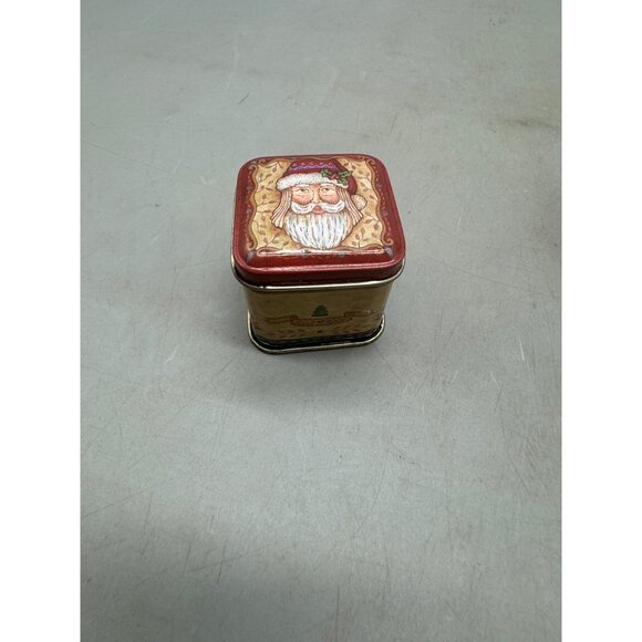 set of 2 russ Holiday Santa Candle Tin Set - Red Wax & Santa Design 1 used 1 new - Picture 8 of 12